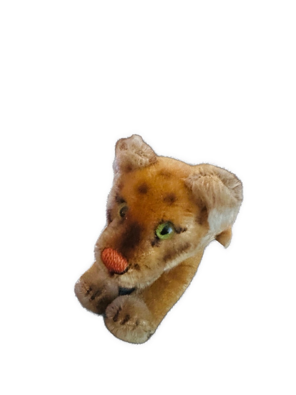 Mid-Century Vintage Steiff Germany Tiger and Leopard Mohair 1950's Plush Toy 12”